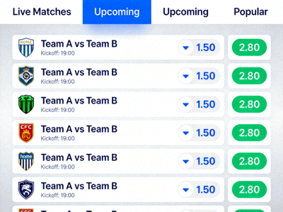 Ilustrasi antarmuka sportsbook online umum yang menampilkan berbagai informasi pertandingan